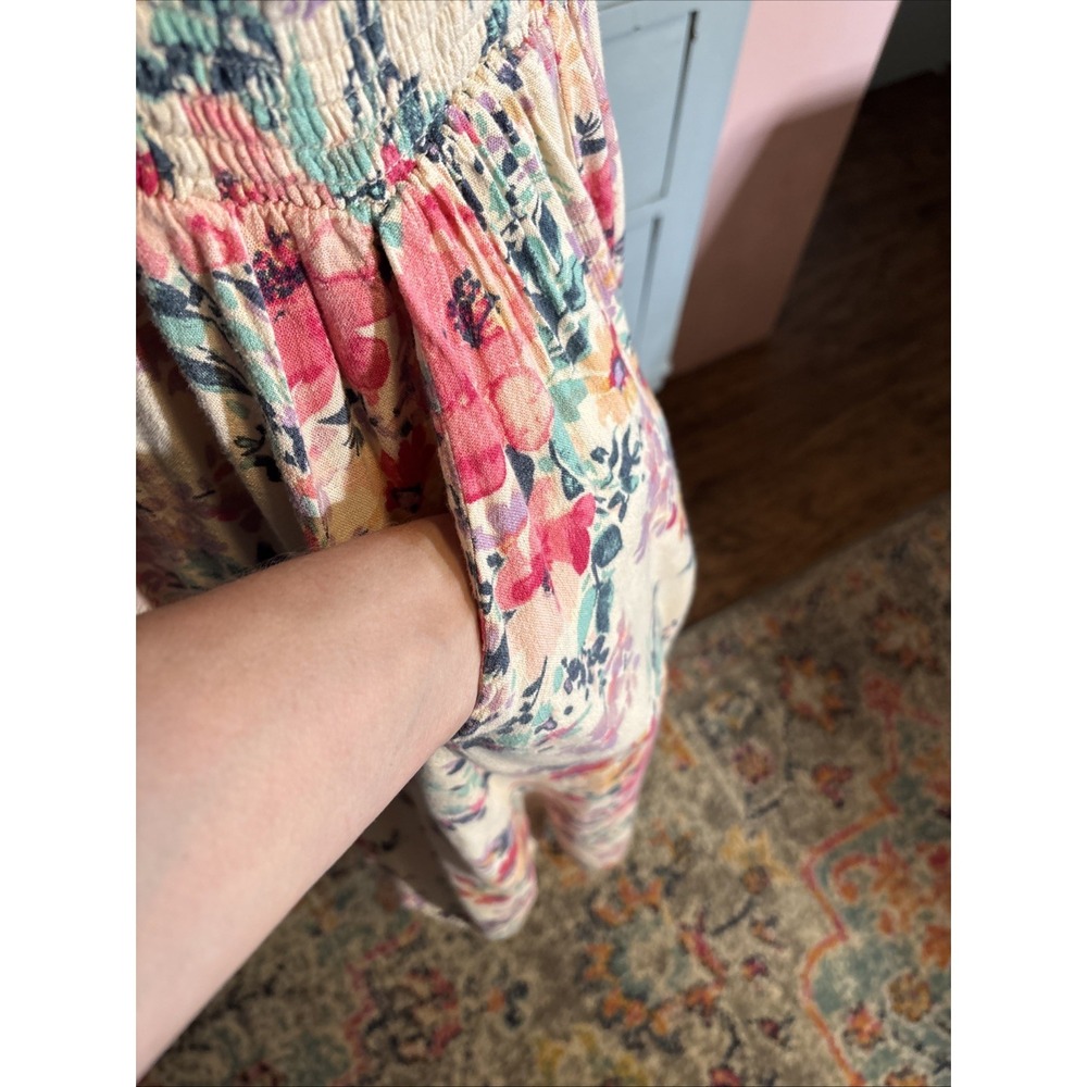 Torrid Light Floral  Smocked Cotton Dress With Pockets Plus Size 1 - Picture 7 of 11